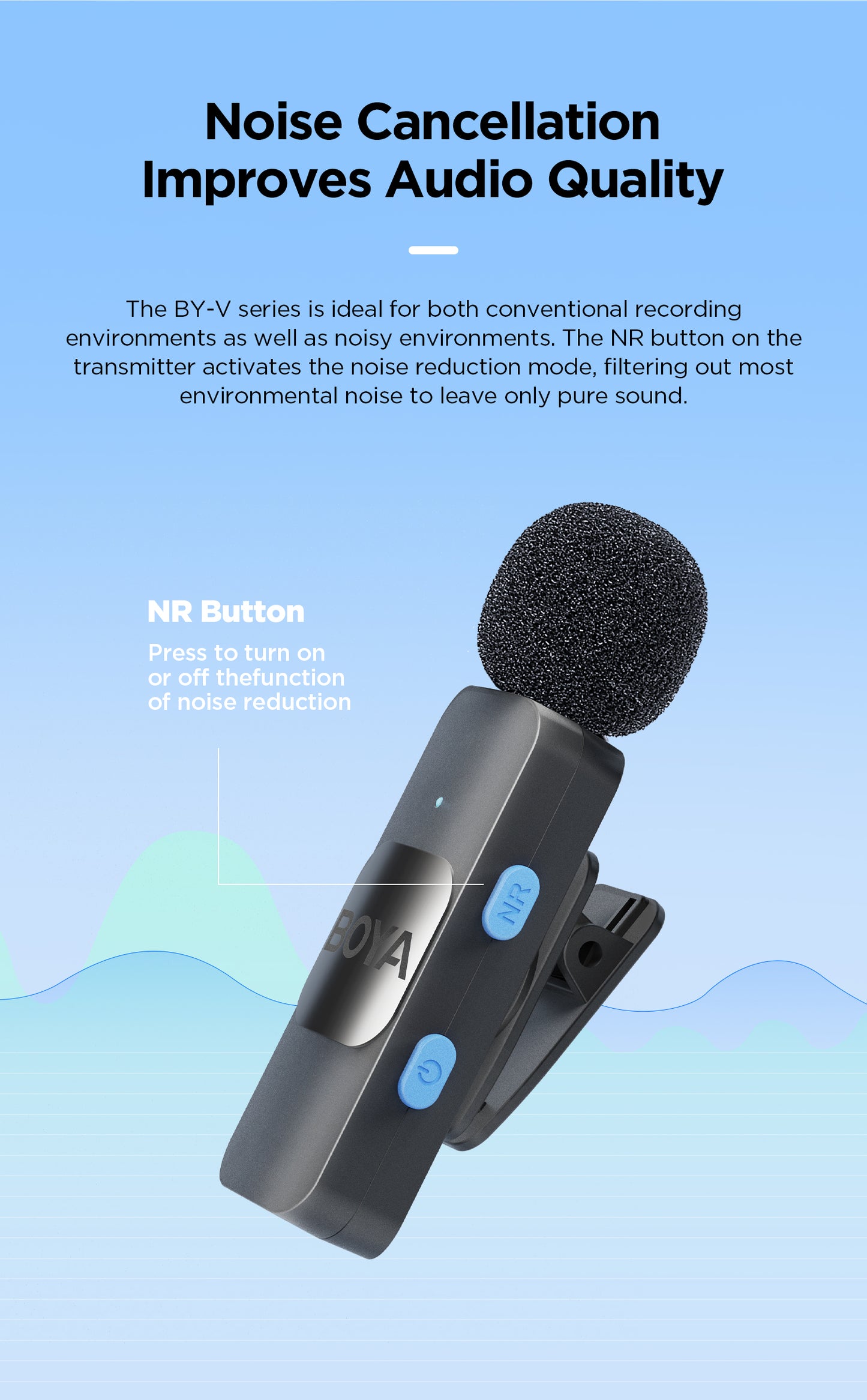 BOYA BY-V Wireless Lavalier Lapel Microphone